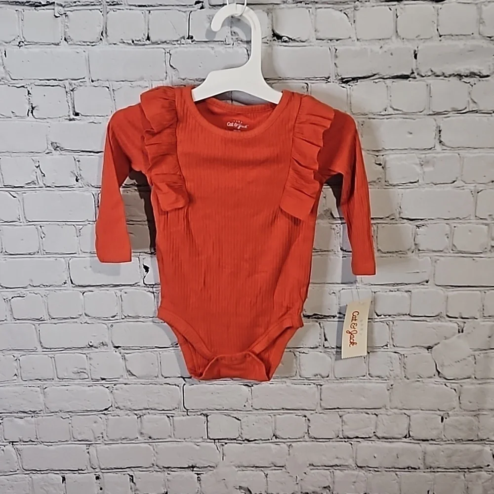 Long sleeve ruffled onesie bodysuit
